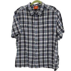 Merrell Grey/White Plaid Button Down Shirt Men's Size XXL